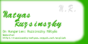 matyas ruzsinszky business card