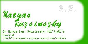 matyas ruzsinszky business card